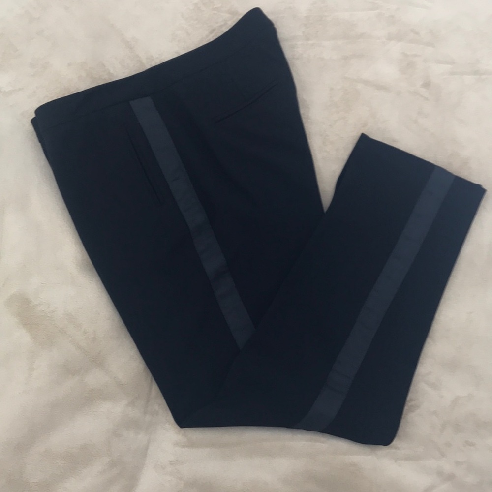 Jennifer Lopez black cropped tuxedo pants
